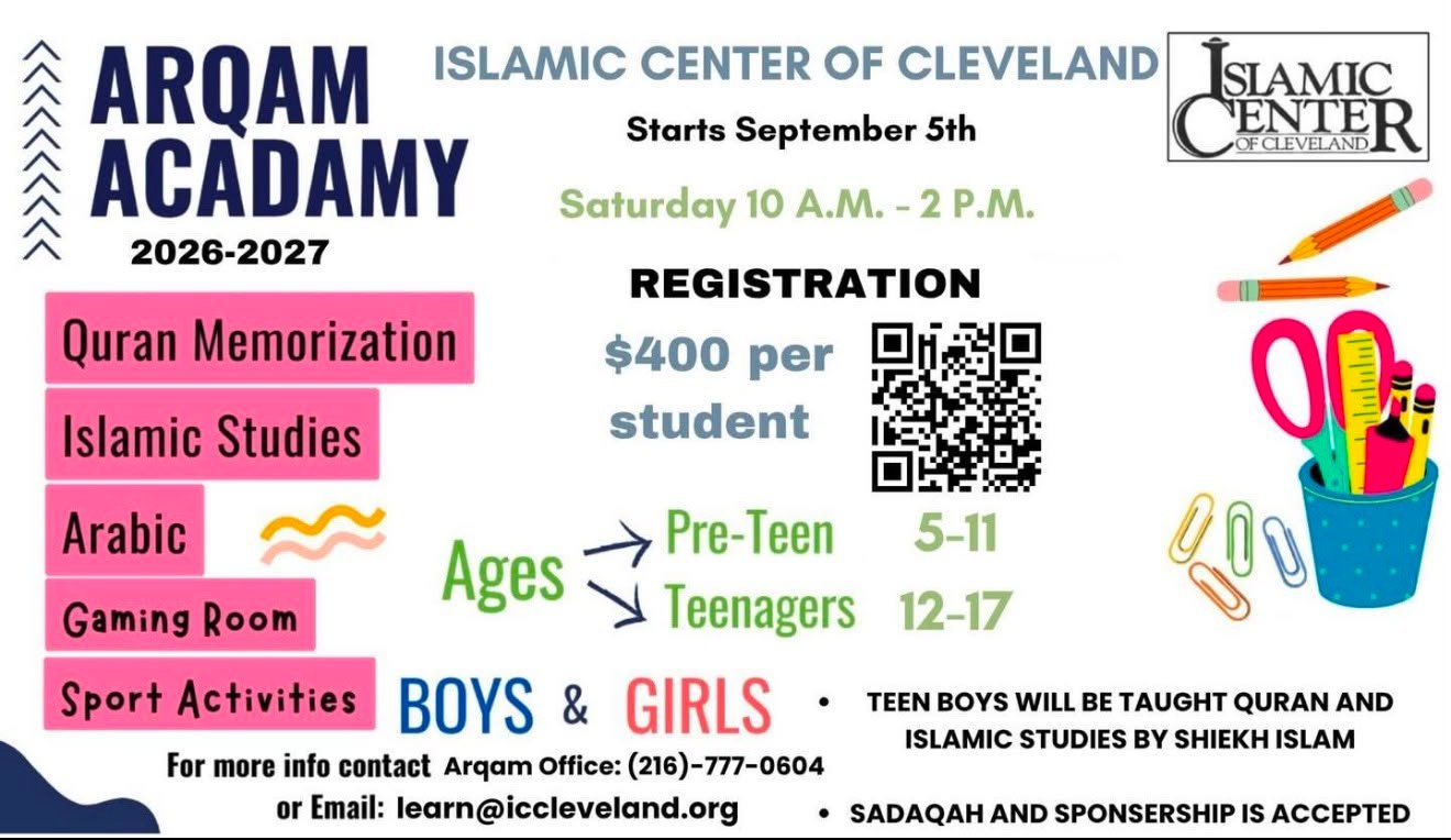 Arqam Academy 2026-2027 Registration